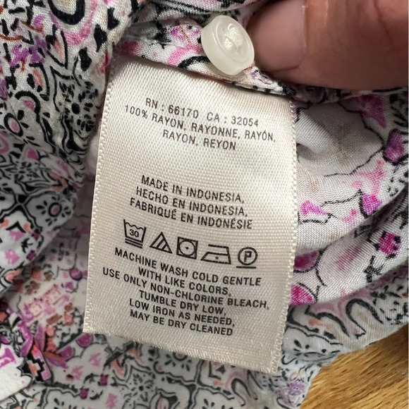 Maeve Anthropologie Womens XS Islet Roll Tab Button Down Boho Long Sleeve Top - Picture 6 of 8